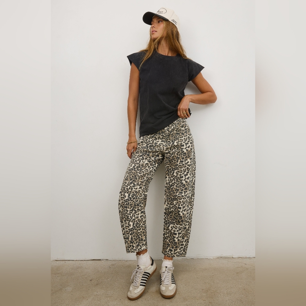 bohme Neutral Leopard-Print Cropped Jeans - Picture 4 of 12